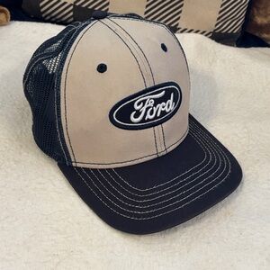 Ford Two-Tone Trucker Hat in Tan and Navy